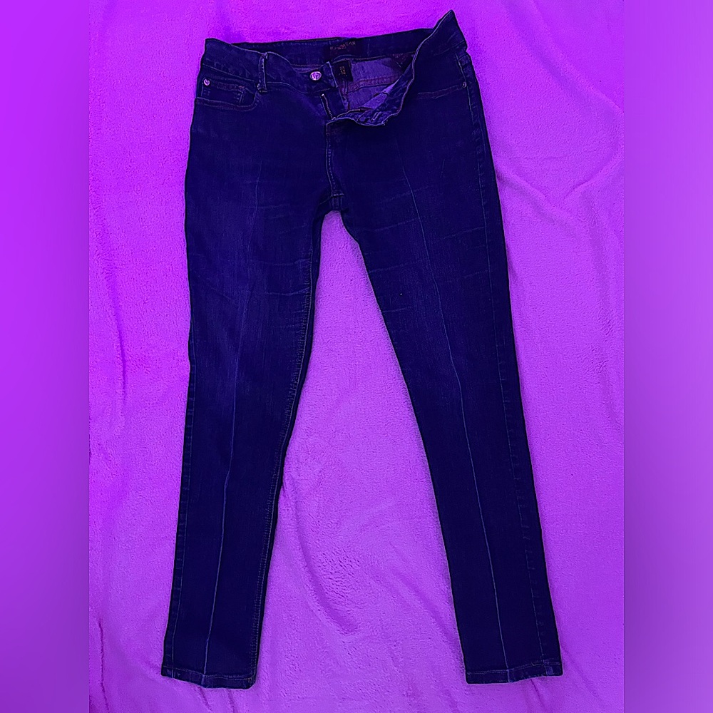 [ ON SALE ] Rocawear Women Blue Denim Jeans Size 14 Low Rise Stretch Medium Wash